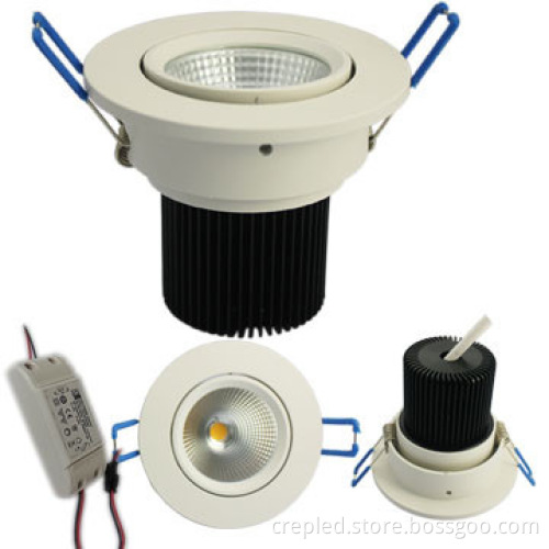 dimmable white rotating led cob downlight 18w 90mm cutout